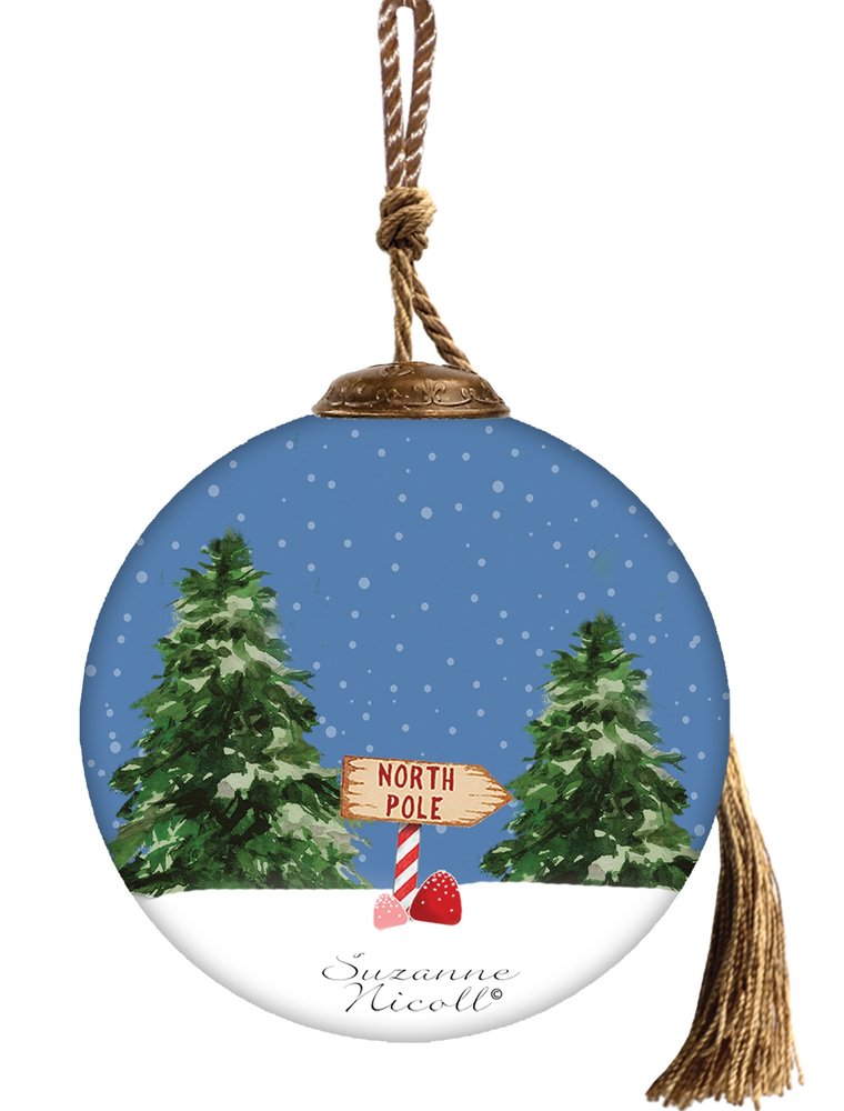 Gnome Sweet Gnome Hand Painted Blue Green And Red Glass Ball Ornament HomeRoots