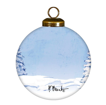 Hockey Snowman Hand Painted White Blue And Red Glass Ball Ornament HomeRoots