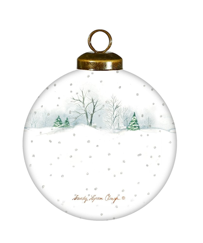 Christmas on the Farm Red Truck Hand Painted Red And White Glass Ball Ornament HomeRoots