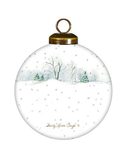 Christmas on the Farm Red Truck Hand Painted Red And White Glass Ball Ornament HomeRoots