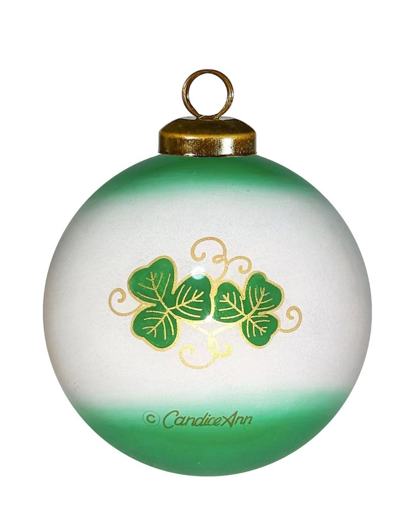 Love Irish Hand Painted Green White And Red Glass Ball Ornament HomeRoots