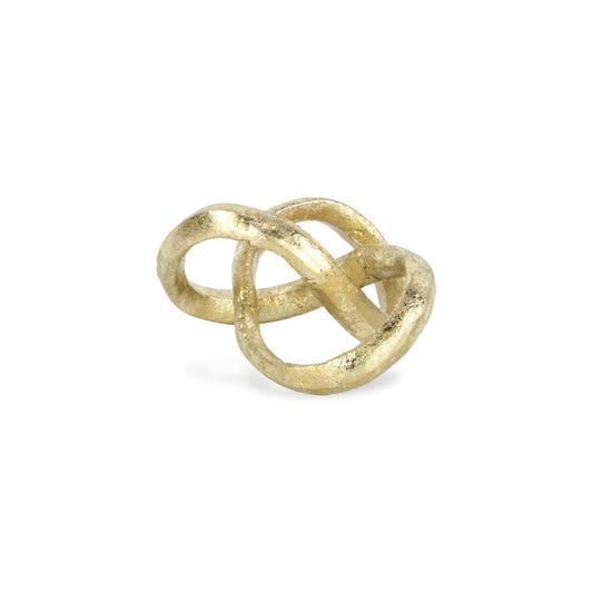 6" Gold Cast Iron Modern Abstract Infinity Knot Tabletop Sculpture HomeRoots