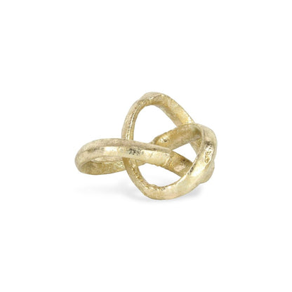 6" Gold Cast Iron Modern Abstract Infinity Knot Tabletop Sculpture HomeRoots