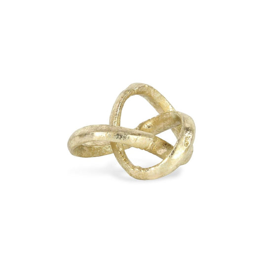 6" Gold Cast Iron Modern Abstract Infinity Knot Tabletop Sculpture HomeRoots