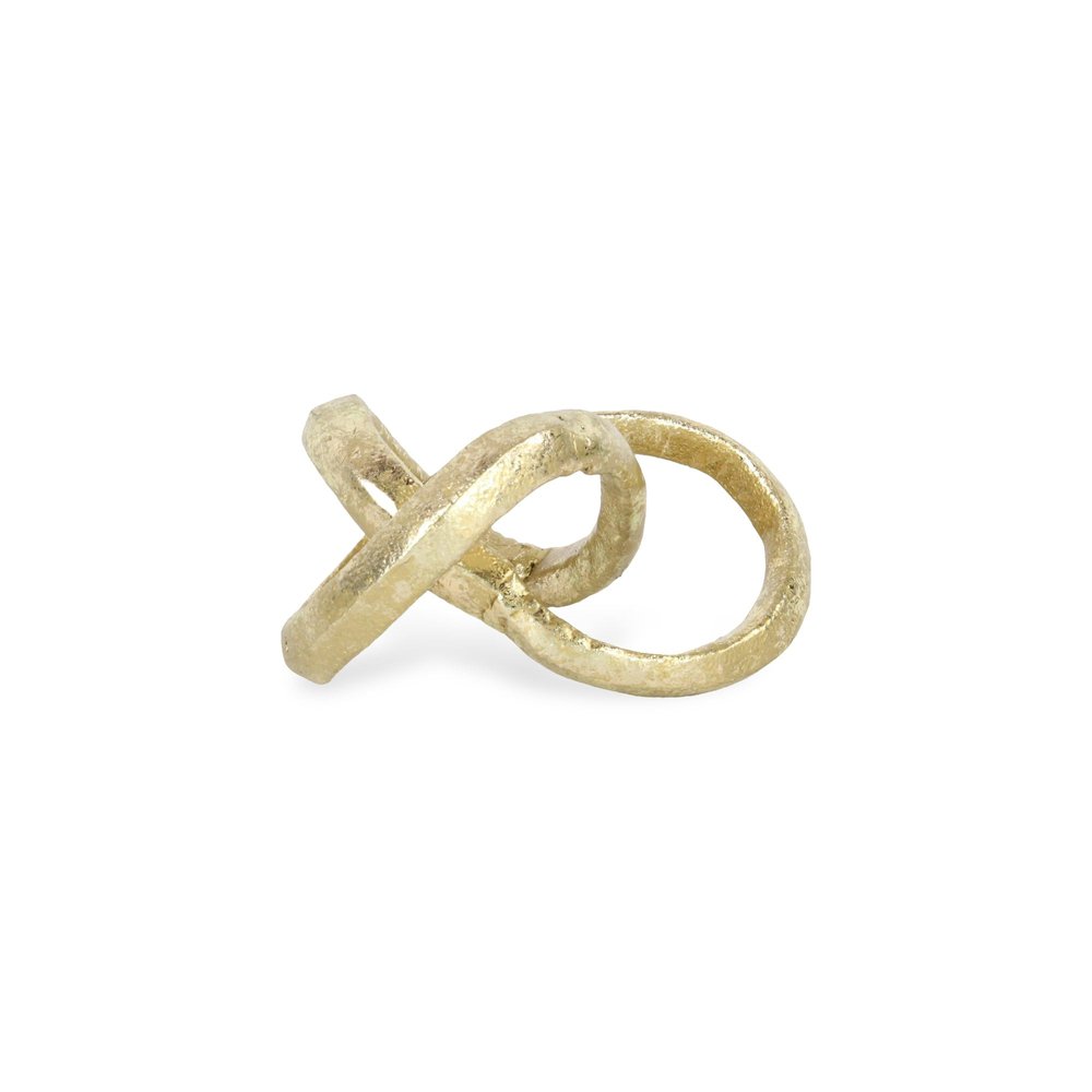 6" Gold Cast Iron Modern Abstract Infinity Knot Tabletop Sculpture HomeRoots
