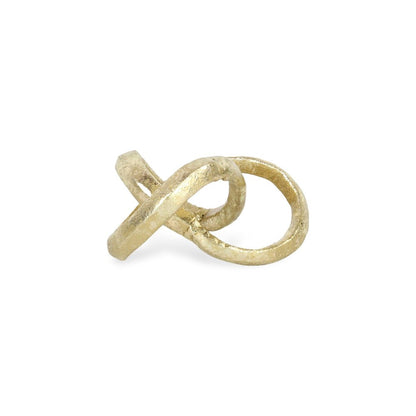6" Gold Cast Iron Modern Abstract Infinity Knot Tabletop Sculpture HomeRoots