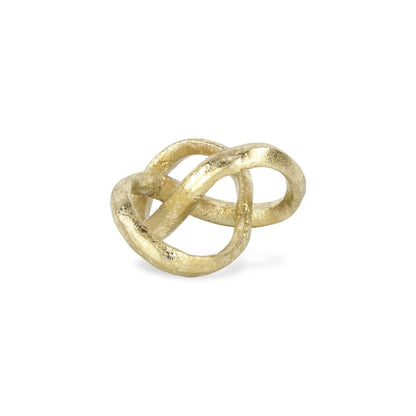 6" Gold Cast Iron Modern Abstract Infinity Knot Tabletop Sculpture HomeRoots