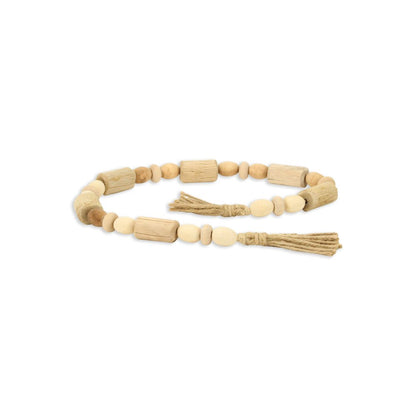 40" Brown Wood Beads And Rope Decorative Tassel HomeRoots