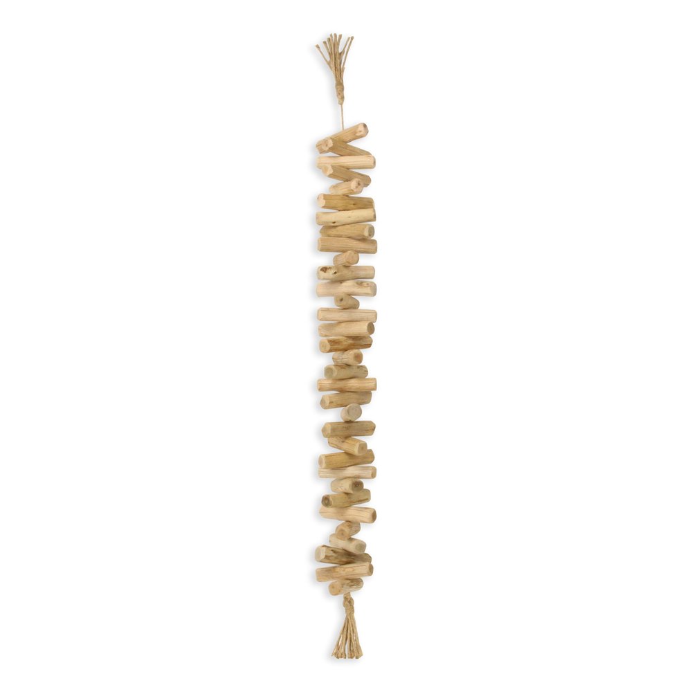 40" Brown Wood Rods And Rope Decorative Tassel HomeRoots