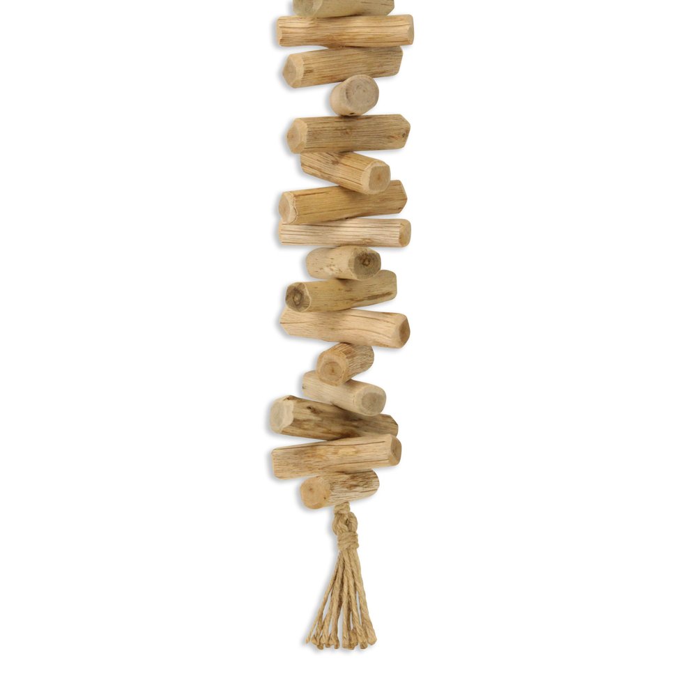 40" Brown Wood Rods And Rope Decorative Tassel HomeRoots