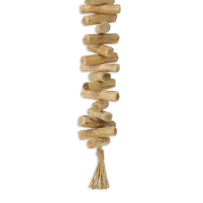 40" Brown Wood Rods And Rope Decorative Tassel HomeRoots