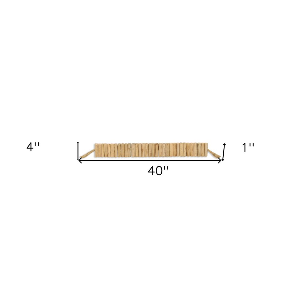 40" Brown Wood Rods And Rope Decorative Tassel HomeRoots