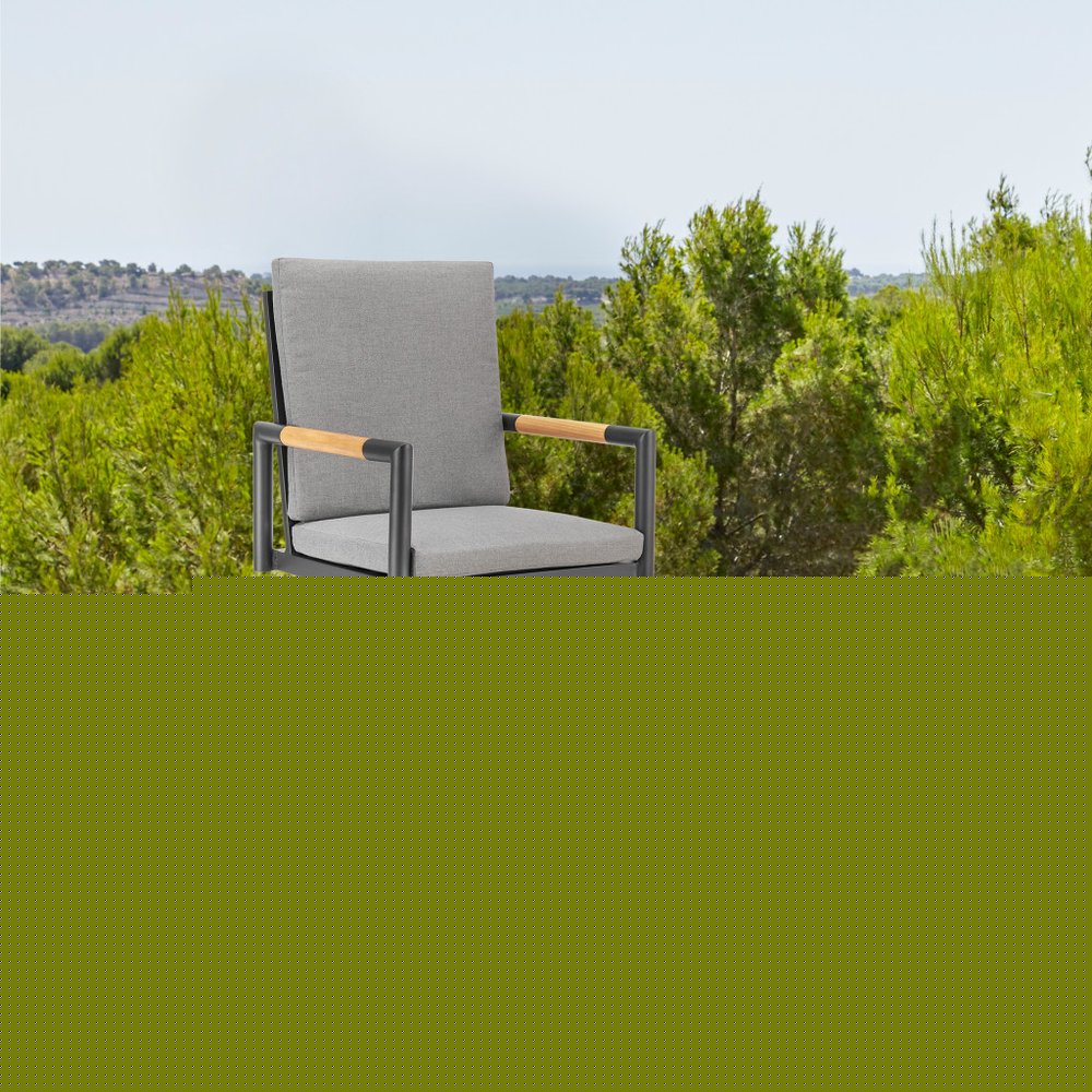 48" Dark Gray Metal Swivel Outdoor Bar Height chair with Footrest HomeRoots