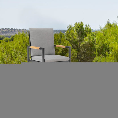 48" Dark Gray Metal Swivel Outdoor Bar Height chair with Footrest HomeRoots