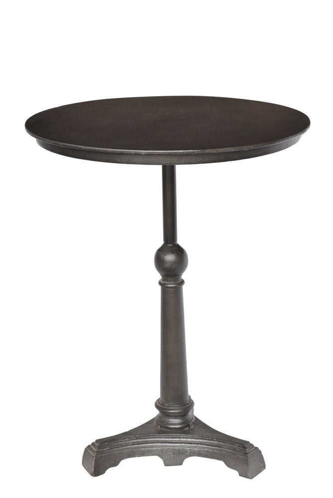 30" Brown Iron Round Pedestal End Table HomeRoots