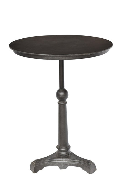 30" Brown Iron Round Pedestal End Table HomeRoots