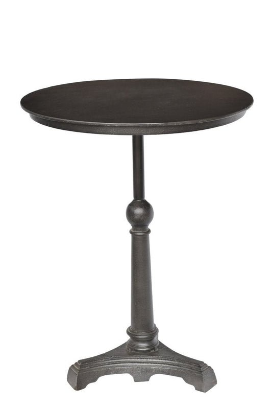 30" Brown Iron Round Pedestal End Table HomeRoots