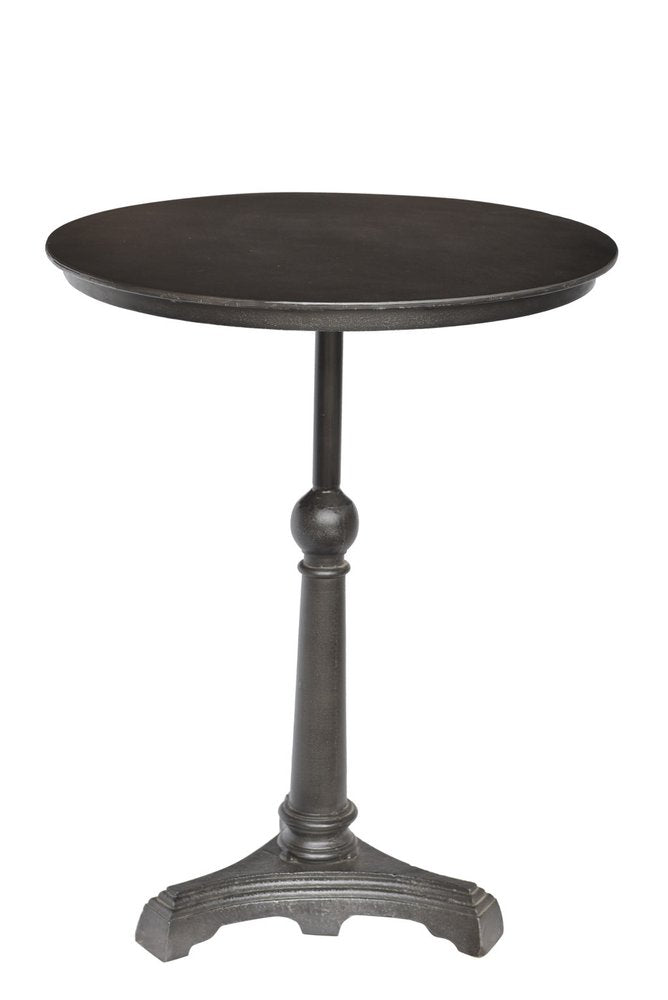 30" Brown Iron Round Pedestal End Table HomeRoots