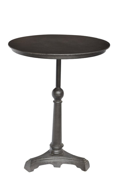 30" Brown Iron Round Pedestal End Table HomeRoots
