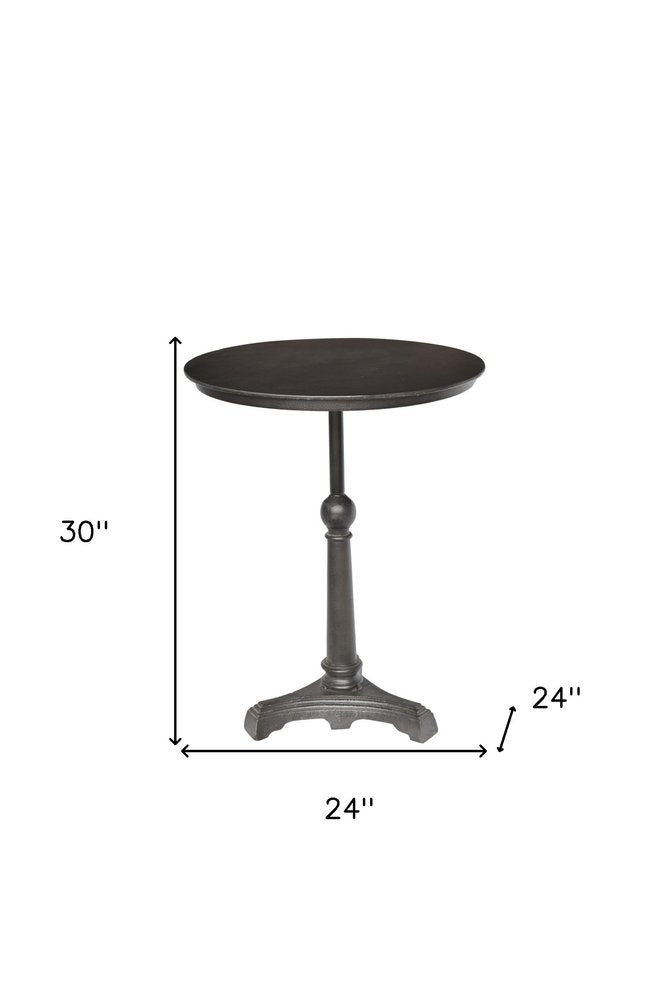 30" Brown Iron Round Pedestal End Table HomeRoots