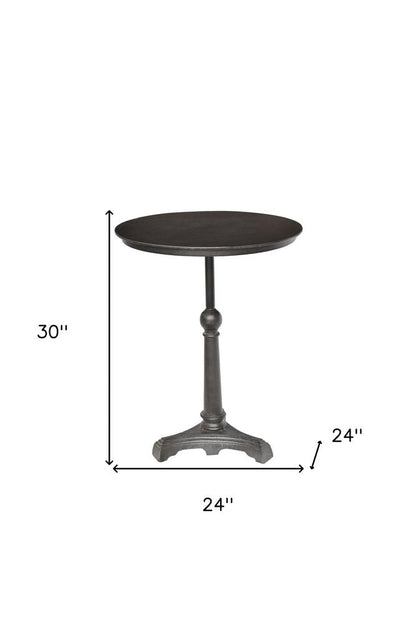 30" Brown Iron Round Pedestal End Table HomeRoots