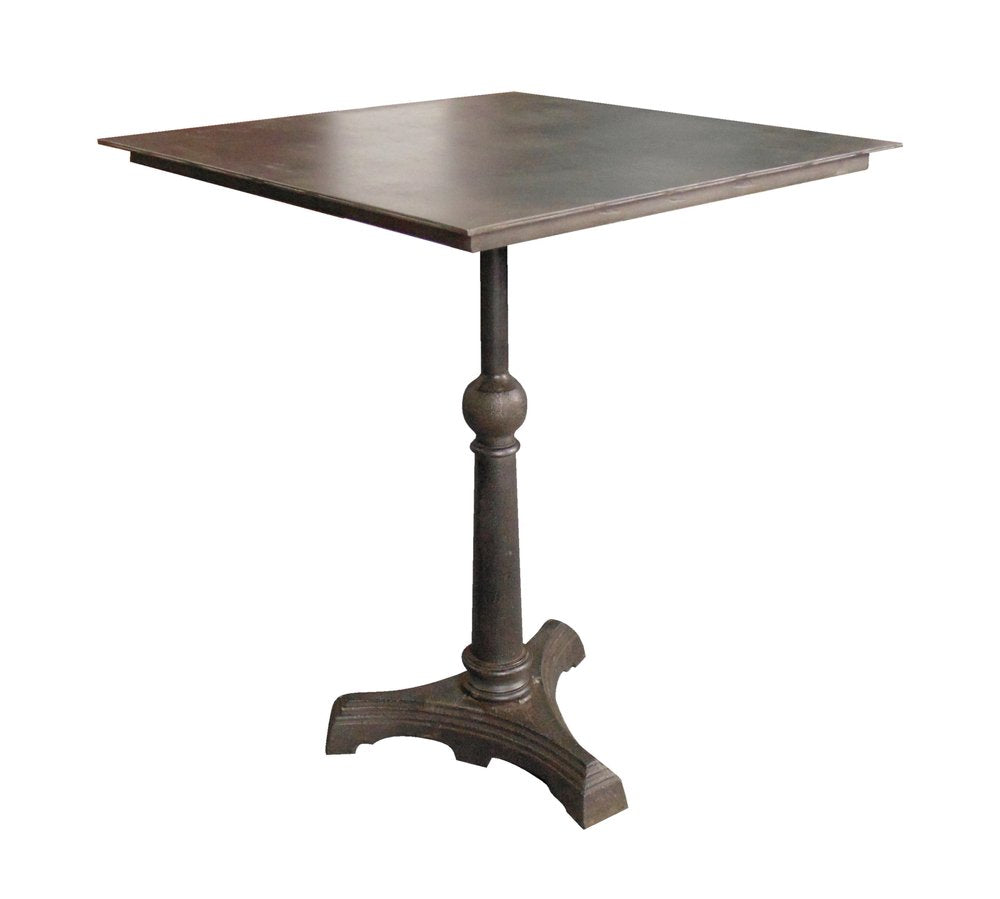 30" Brown Iron Square Pedestal End Table — view 1