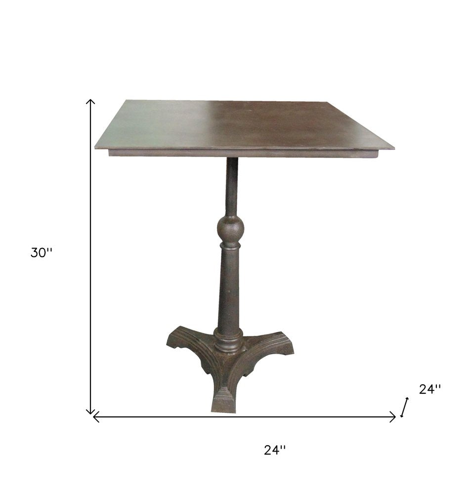 30" Brown Iron Square Pedestal End Table — view 5