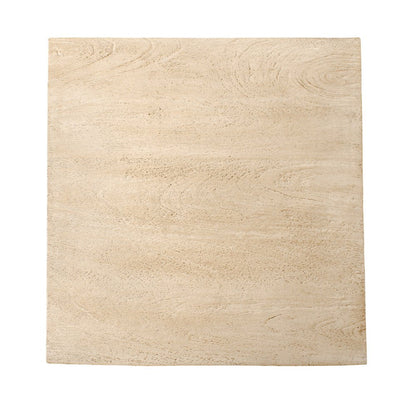 20" Natural Distressed Solid Wood Square Block End Table HomeRoots