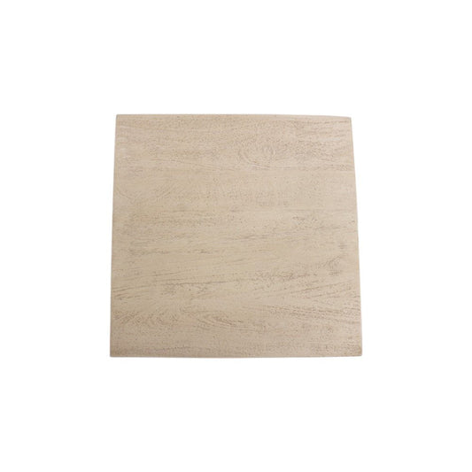 16" Natural Distressed Solid Wood Square Block End Table