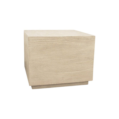 16" Natural Distressed Solid Wood Square Block End Table HomeRoots