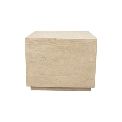 16" Natural Distressed Solid Wood Square Block End Table HomeRoots