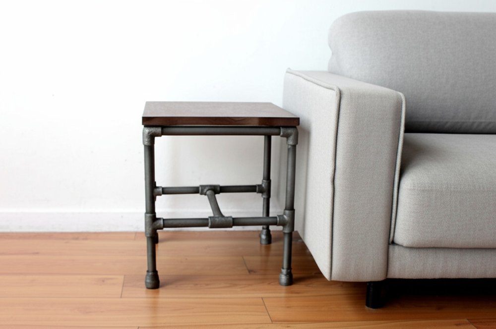 16" Brown and Silver Distressed Solid Wood and Iron Square End Table HomeRoots