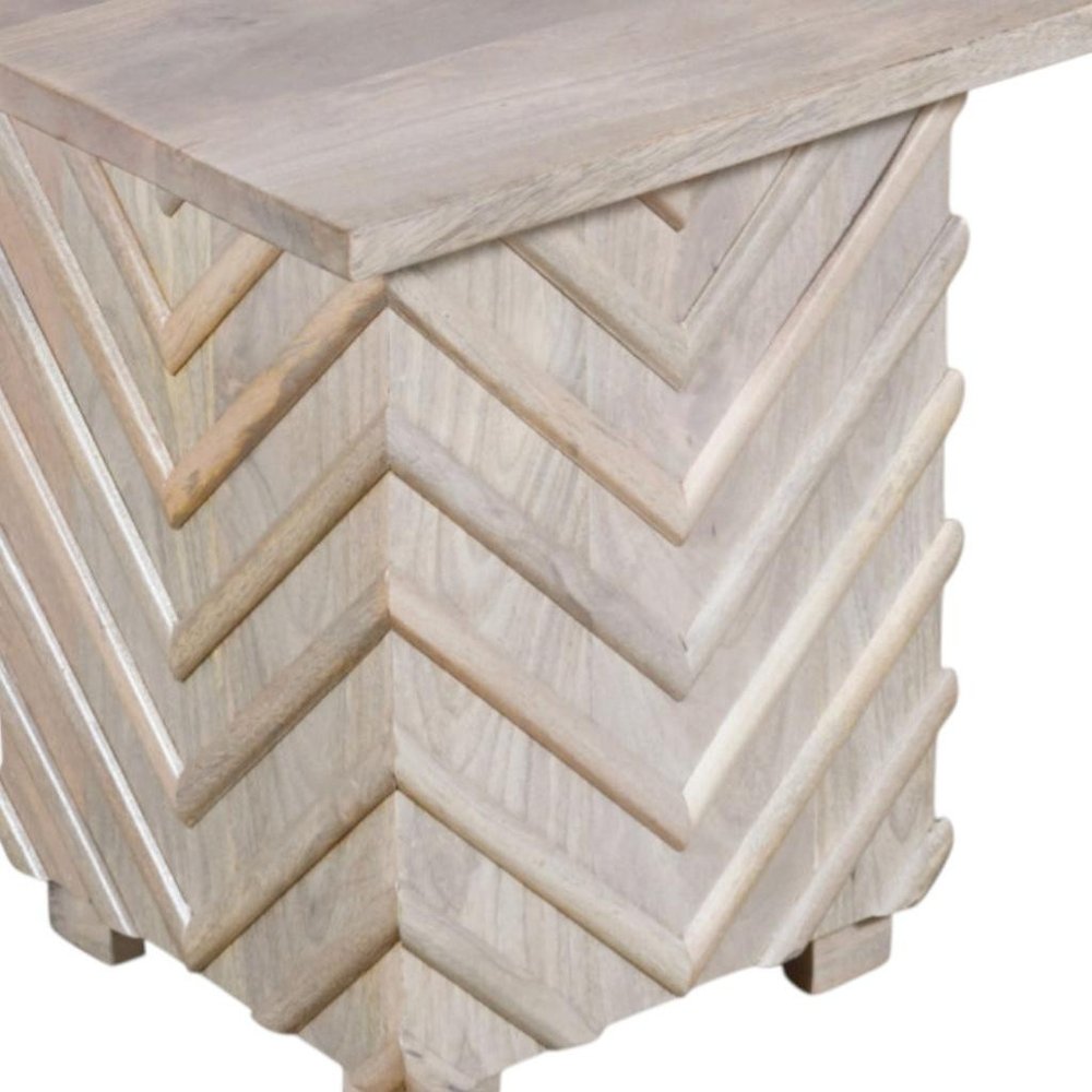 24" White Distressed Solid Wood Square End Table HomeRoots