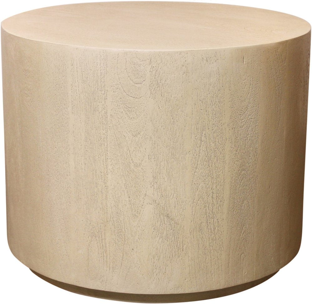 16" Natural Distressed Solid Wood Round End Table HomeRoots