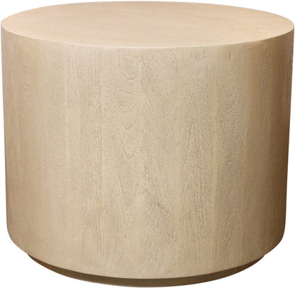 16" Natural Distressed Solid Wood Round End Table HomeRoots