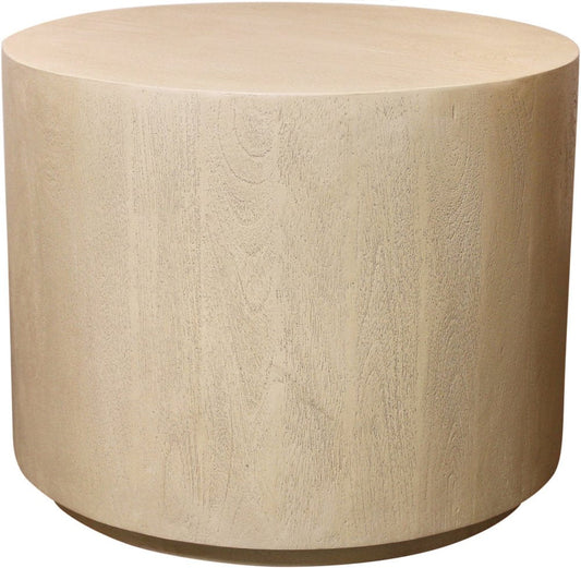 16" Natural Distressed Solid Wood Round End Table