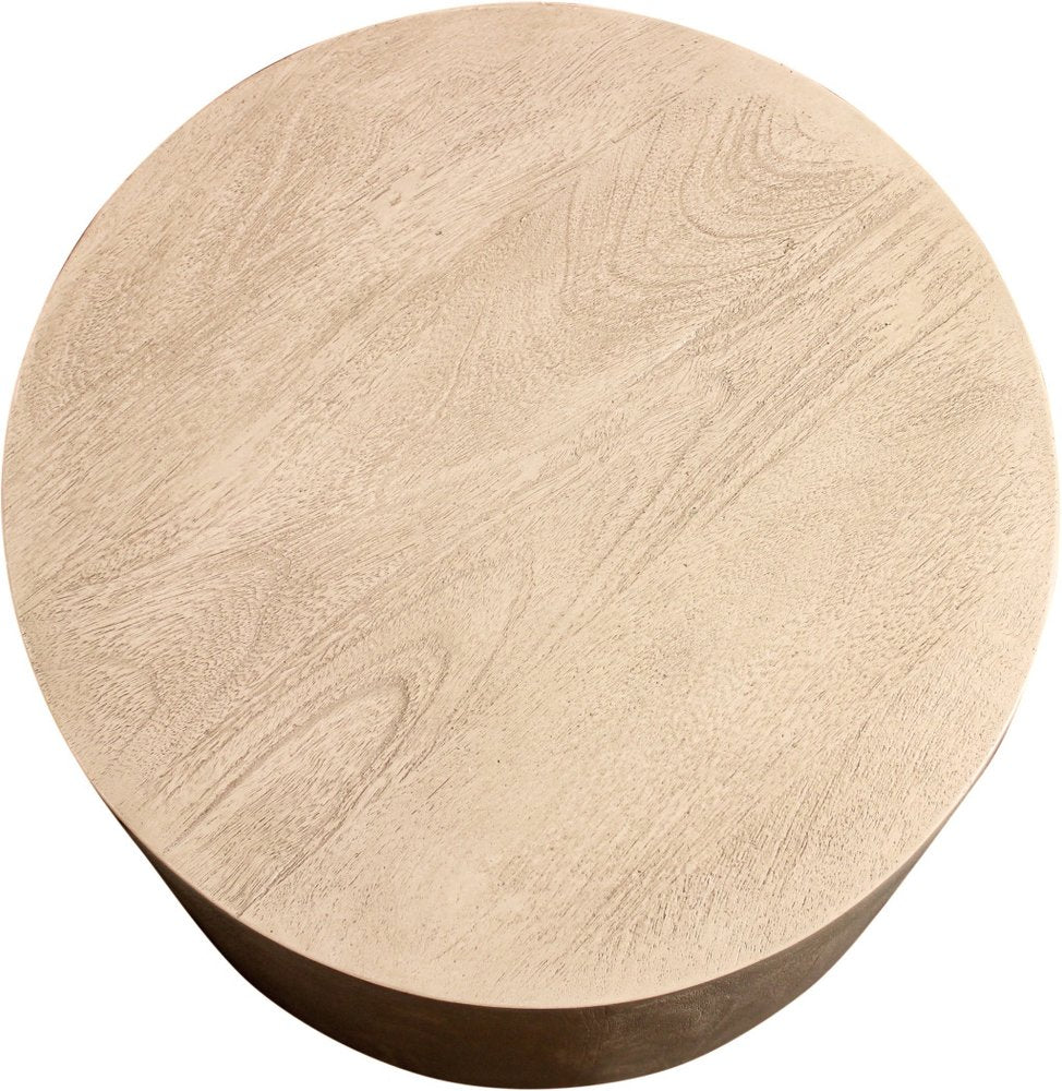 16" Natural Distressed Solid Wood Round End Table — view 3
