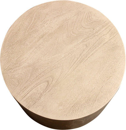 16" Natural Distressed Solid Wood Round End Table HomeRoots