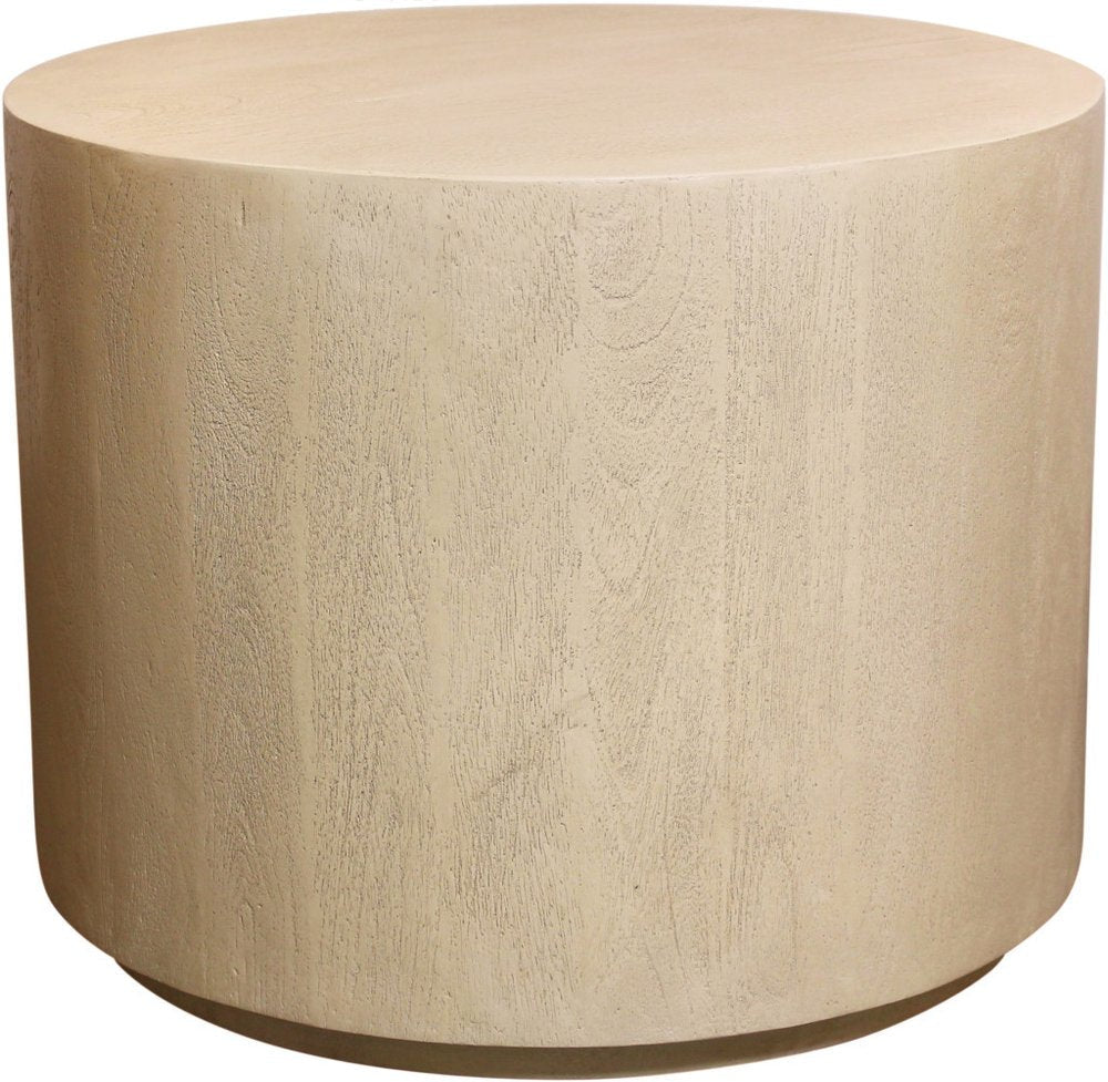 16" Natural Distressed Solid Wood Round End Table — view 4