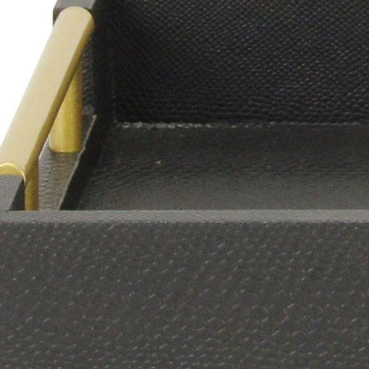 16" Black Wood Faux Shagreen Serving Tray With Handles HomeRoots