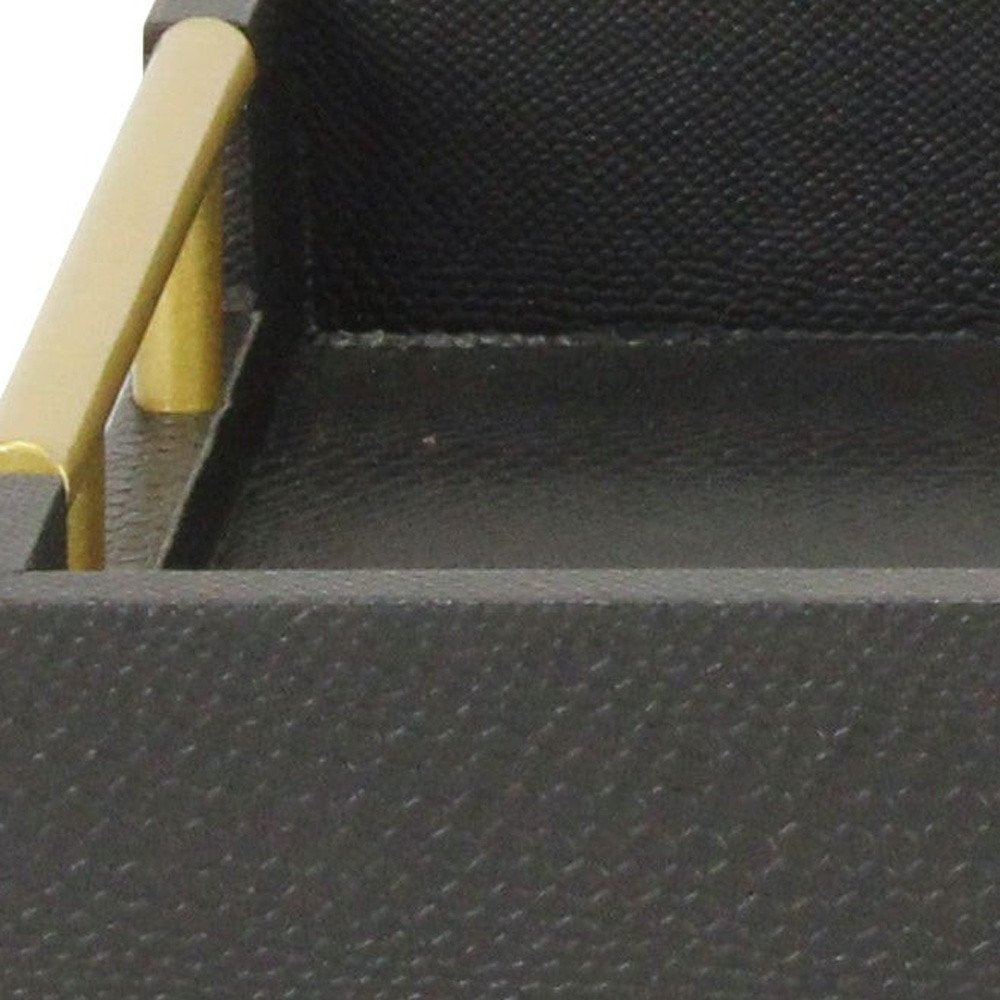 16" Black Wood Faux Shagreen Serving Tray With Handles HomeRoots