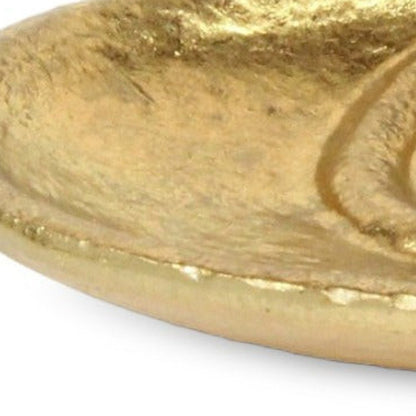 8" Gold Cast Iron Mod Abstract Face Oval Trinket Tray HomeRoots