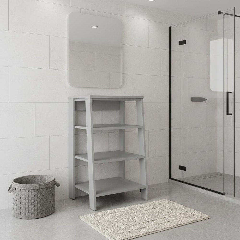 17" White Wood Bathroom Shelves HomeRoots