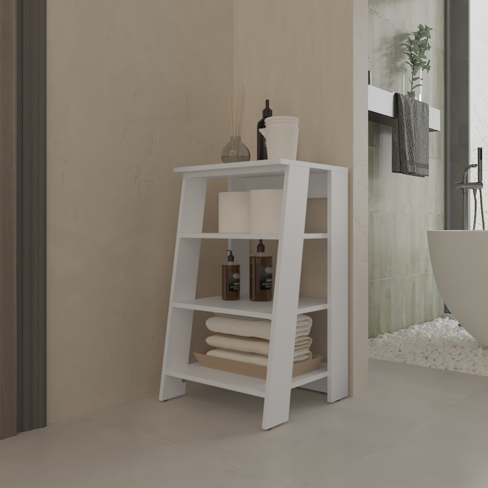 17" White Wood Bathroom Shelves HomeRoots