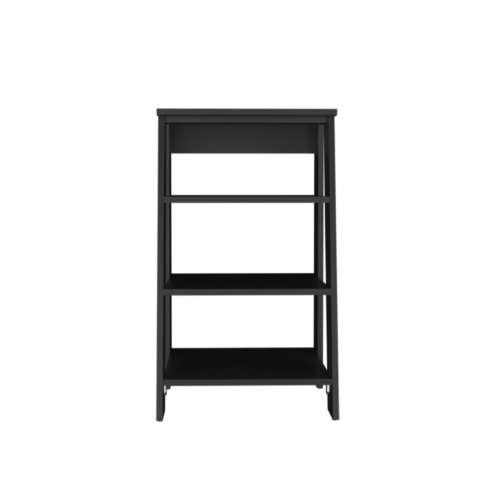 17" Black Wood Freestanding Bathroom Shelf HomeRoots