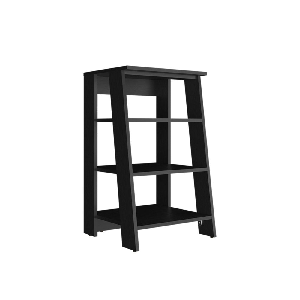 17" Black Wood Freestanding Bathroom Shelf HomeRoots