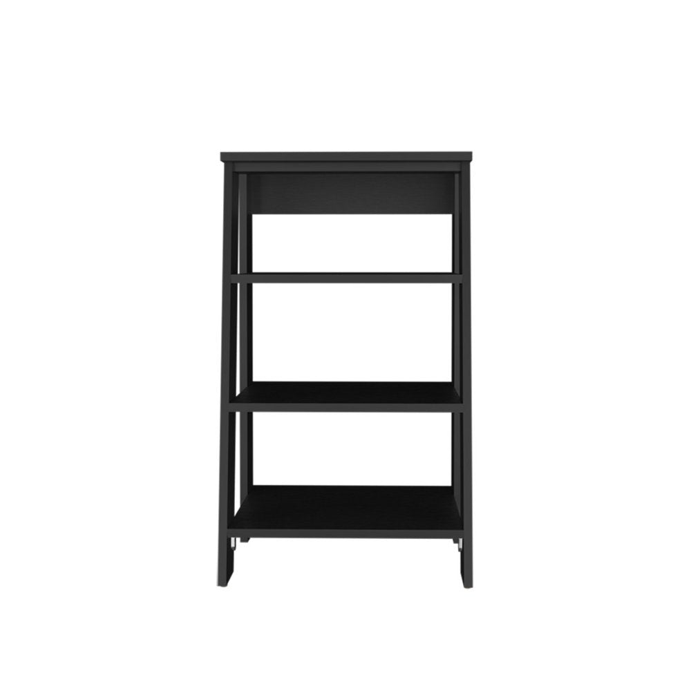 17" Black Wood Freestanding Bathroom Shelf HomeRoots