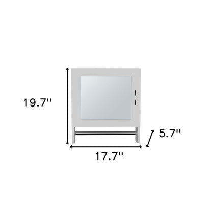 18" White Wood, Metal Floating Bathroom Vanity And Medicine Cabinet With Mirror HomeRoots
