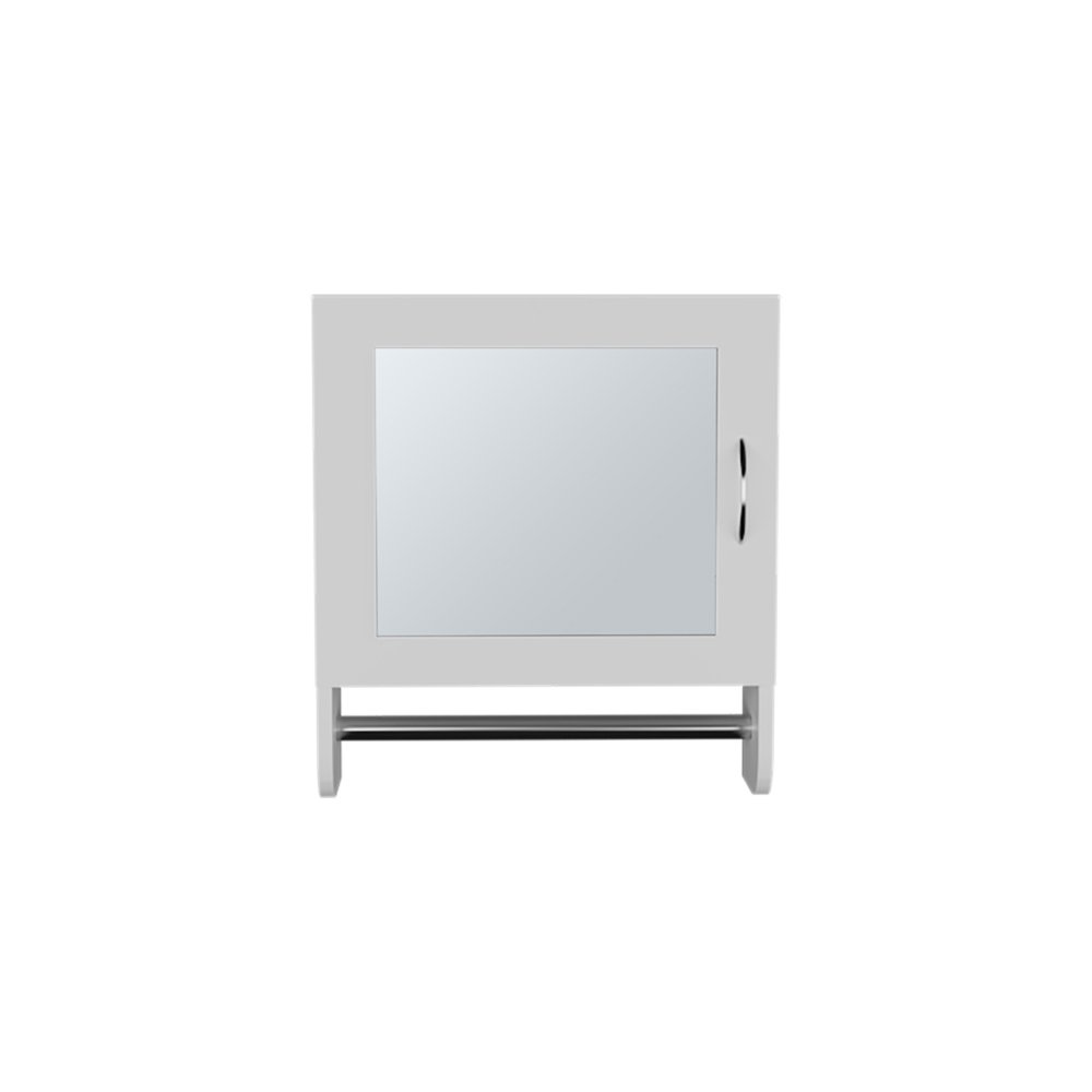 18" White Wood, Metal Floating Bathroom Vanity And Medicine Cabinet With Mirror HomeRoots