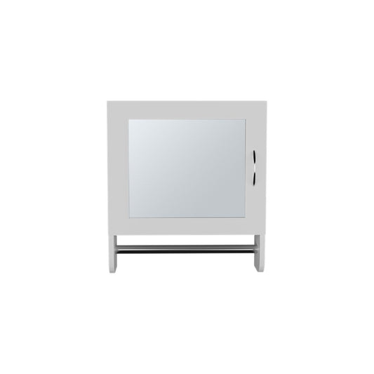 18" White Wood, Metal Floating Bathroom Vanity And Medicine Cabinet With Mirror HomeRoots